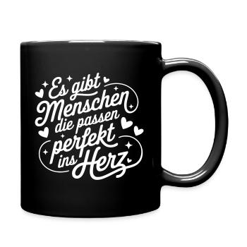 Il y a des gens qui s’intègrent parfaitement dans le cœur - Mug uni - noir - Droite