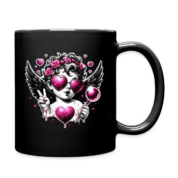 Happy Valentines Day Love Party Lgbt Pride Angel - Full Colour Mug - black - Right