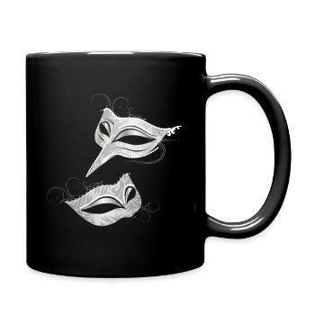 Masques élégants en argent de style ornemental - Mug uni - noir - Droite
