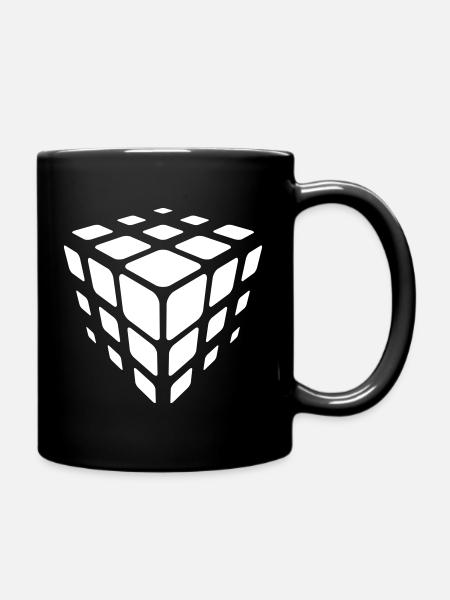 Isometric Cube Tessellation - Full Colour Mug - black