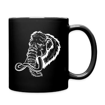 Mammutkopf Linienstil - Tasse einfarbig - Schwarz - Rechts