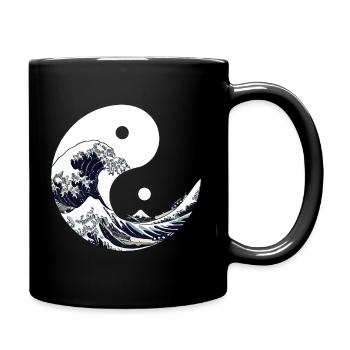 Yin-yang-Welle Kanagawa - Tasse einfarbig - Schwarz - Rechts