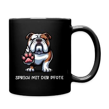 Speak with the paw English Bulldog Bully - Full Colour Mug - black - Right