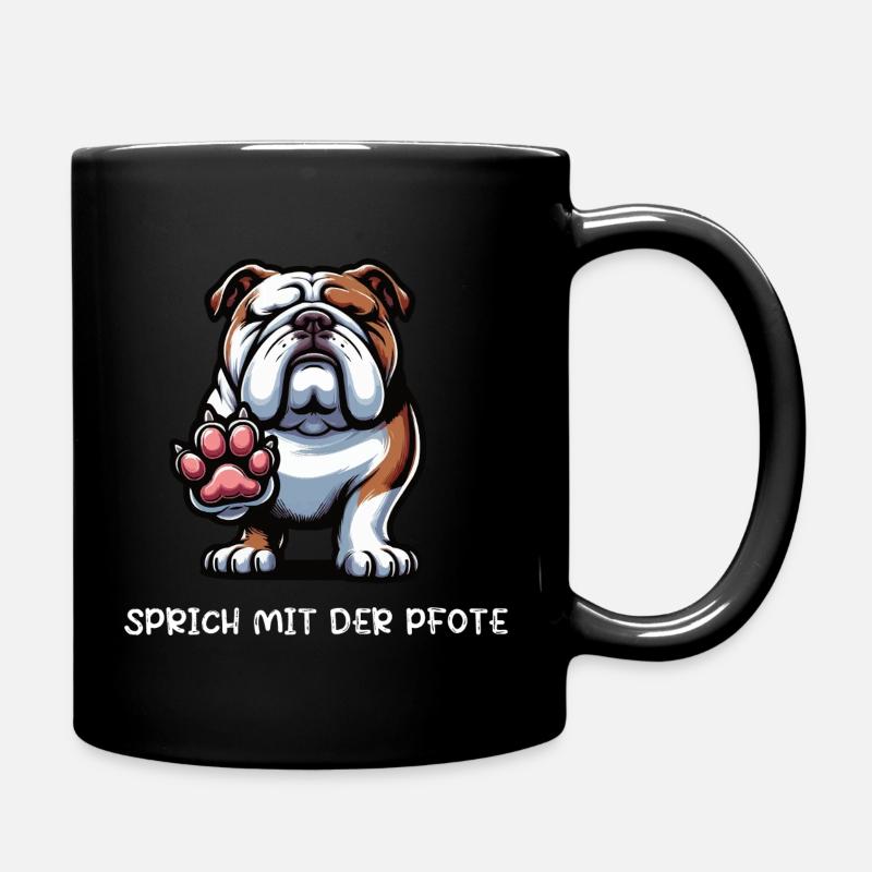 Sprich mit der Pfote Englische Bulldogge Bully - Tasse einfarbig - Schwarz