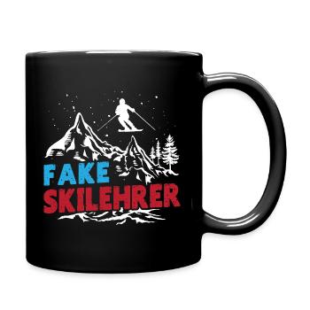 Ski Instructor FAKE SKI INSTRUCTOR Skiing Funny - Full Colour Mug - black - Right