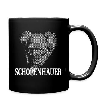Schopenhauer Halftone Portrait - Full Colour Mug - black - Right