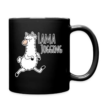 Jogging de lama - lama drôle qui fait du jogging, participez à la partie - Mug uni - noir - Droite