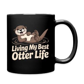 Living My Best Otter Life – Otter - Full Colour Mug - black - Right
