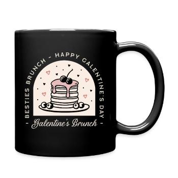 Galentines besties girls brunch party matching - Full Colour Mug - black - Right