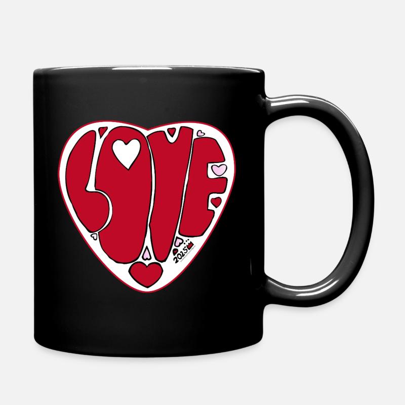 Lettrage d’amour en forme de cœur - Mug uni - noir