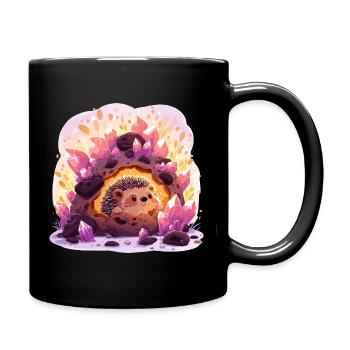 Kristallhöhlen-Igel - Tasse einfarbig - Schwarz - Rechts