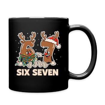 67 Six Seven 6-7 Frohe Weihnachten Santa Lustig - Tasse einfarbig - Schwarz - Rechts