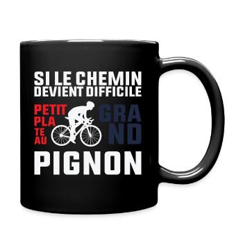If the Path Gets Tough - Cyclist Gift - Full Colour Mug - black - Right