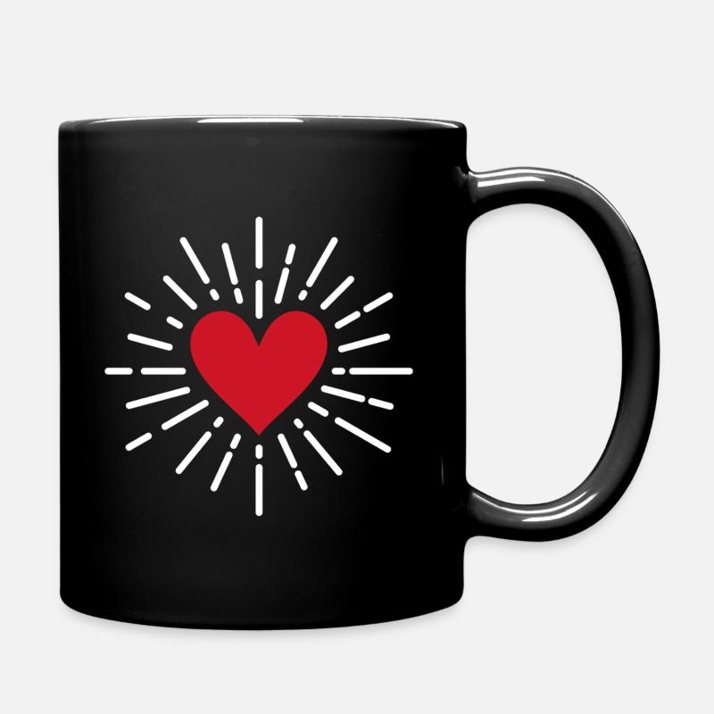 Herz - Tasse einfarbig - Schwarz