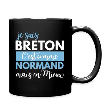 Humour Breton, C'est comme Normand mais en Mieux  - Mug uni - noir - Droite