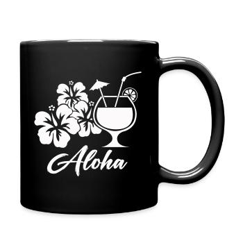 Aloha Hibiscus Cocktail - Full Colour Mug - black - Right