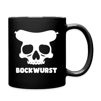 Bockwurst Skull Grafik - Tasse einfarbig - Schwarz - Rechts