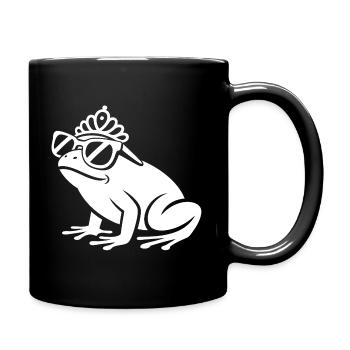 Frosch mit Krone und Sonnenbrille - Tasse einfarbig - Schwarz - Rechts