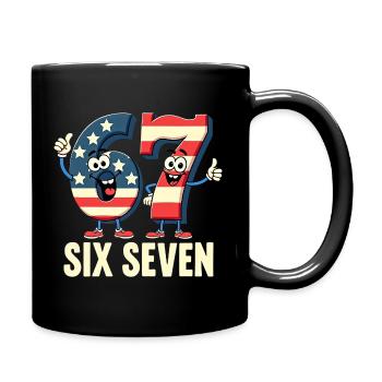 US Flag 67 Memes Six Seven - Mug uni - noir - Droite