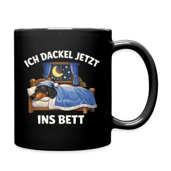 Offizielles Dackel Schwarz Ich dackel jetzt ins  - Tasse einfarbig - Schwarz - Rechts
