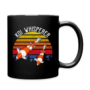Humour vintage du Coucher de Koi Whisperer sur l’étang de carpes Koi - Mug uni - noir - Droite