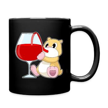Hamster Red Wine - Full Colour Mug - black - Right