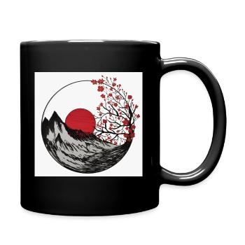 Mount Fuji - Full Colour Mug - black - Right