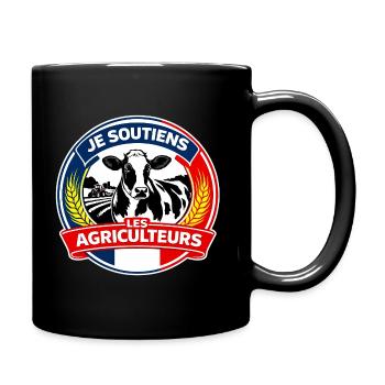 Soutien aux Agriculteurs Français - Mug uni - noir - Droite