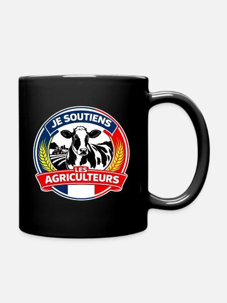 Soutien aux Agriculteurs Français - Mug uni - noir