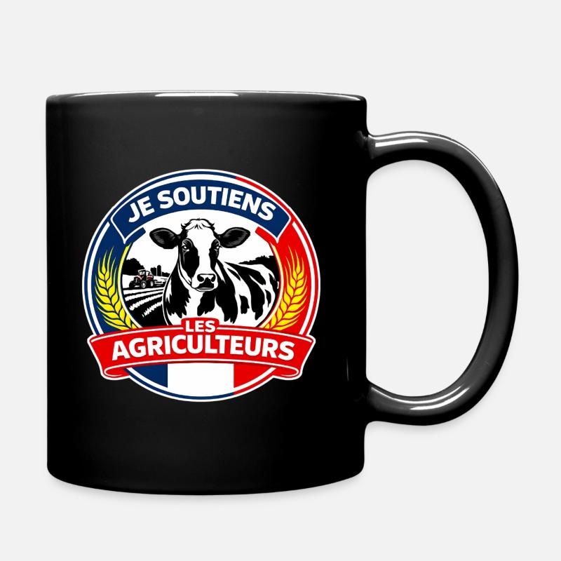 Soutien aux Agriculteurs Français - Mug uni - noir
