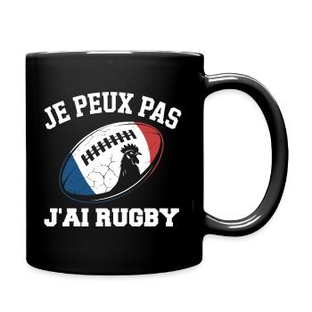 I can't I have rugby - Full Colour Mug - black - Right