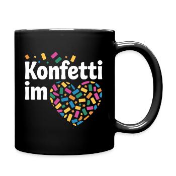 Konfetti Im Herzen Karneval Kostüm Damen Fasching - Tasse einfarbig - Schwarz - Rechts