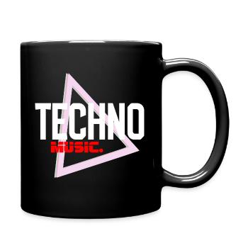 Techno Neon Dreieck Puls - Tasse einfarbig - Schwarz - Rechts