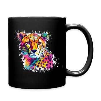 Graffiti léopard guépard - Mug uni - noir - Droite
