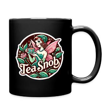 Tee-Snob Feen-Teeparty - Tasse einfarbig - Schwarz - Rechts