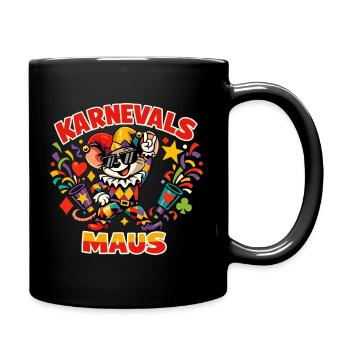 Karnevalsmaus Köln Fasching Lustig - Tasse einfarbig - Schwarz - Rechts