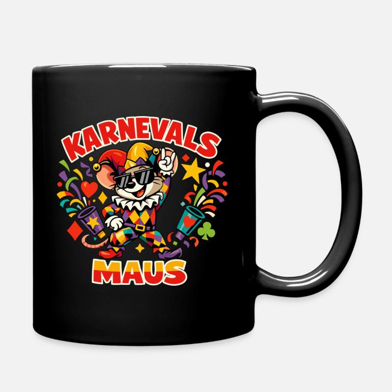 Karnevalsmaus Köln Fasching Lustig - Tasse einfarbig - Schwarz