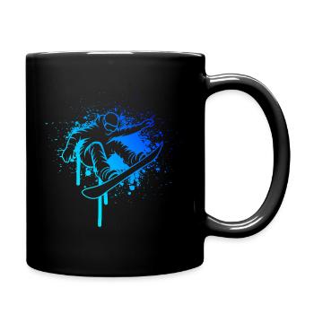 Puristisches Snowboard Thema für Frauen - Tasse einfarbig - Schwarz - Rechts