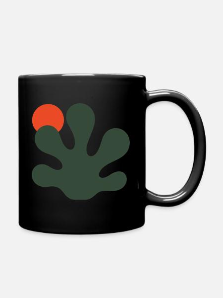 Éclaboussure vert abstraite avec accent orange - Mug uni - noir