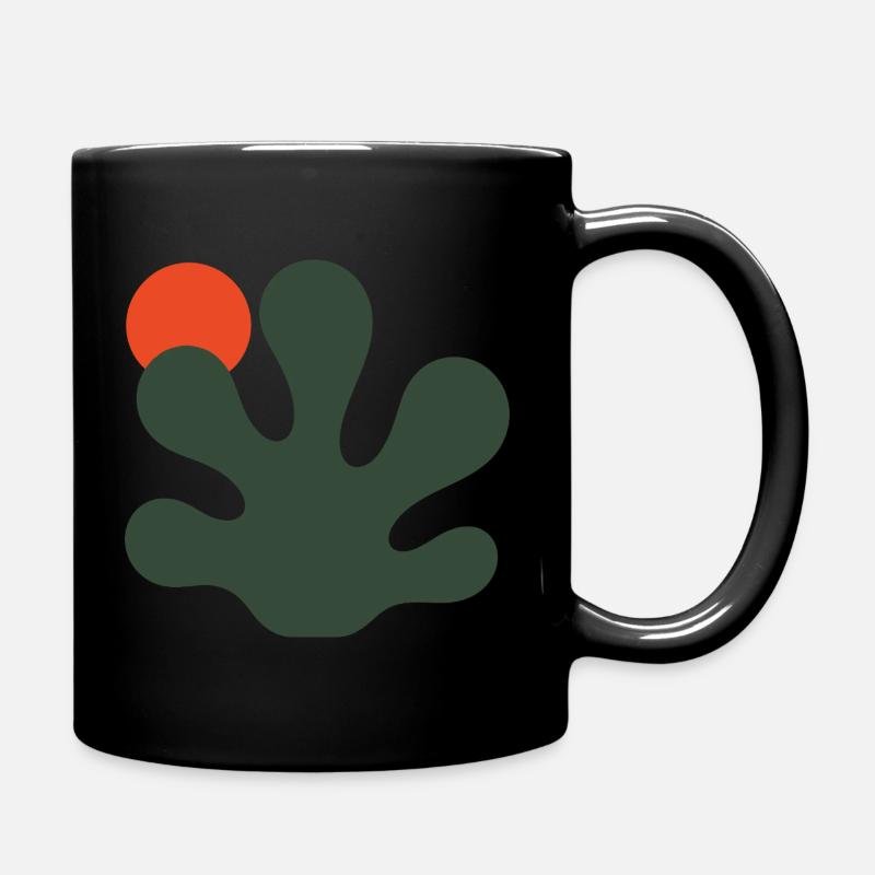 Abstrakter grüner Splash mit orangefarbenem Akzent - Tasse einfarbig - Schwarz