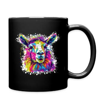 Pop Art Néon Lama - Mug uni - noir - Droite