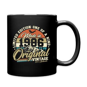 1986 Vintage Born 40th Birthday Gift - Full Colour Mug - black - Right