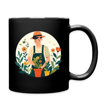 Gardener Gardener Gardening Flowers Motif - Full Colour Mug - black - Right