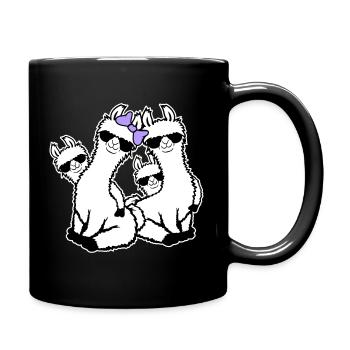Llamas Mom Kids Family Dad Dad Sunglasses - Full Colour Mug - black - Right