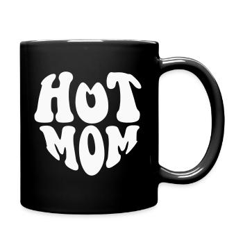 Logo Hot Mom Heart - Couleur personnalisable - Mug uni - noir - Droite