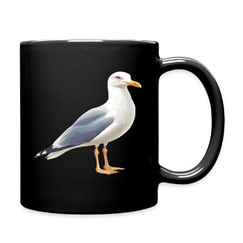 Coastal Clouds Seagull - Full Colour Mug - black - Right
