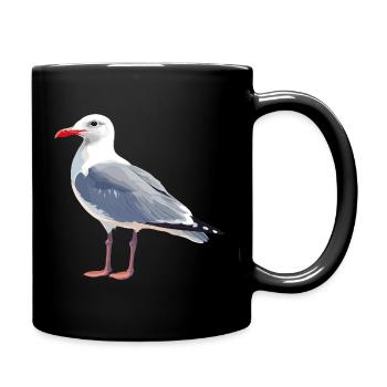 Meeresmöwe - Tasse einfarbig - Schwarz - Rechts