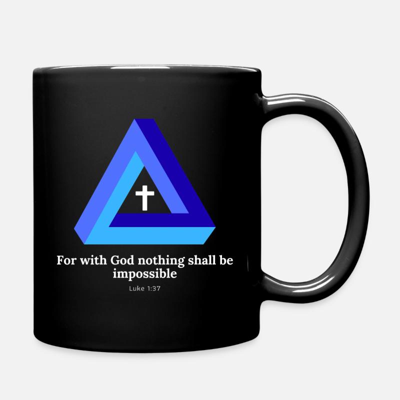 For with God nothing shall be impossible. Luke - Tasse einfarbig - Schwarz