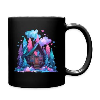 Chambre du Cœur Hutte Forêt Forêt Arc-en-ciel - Mug uni - noir - Droite