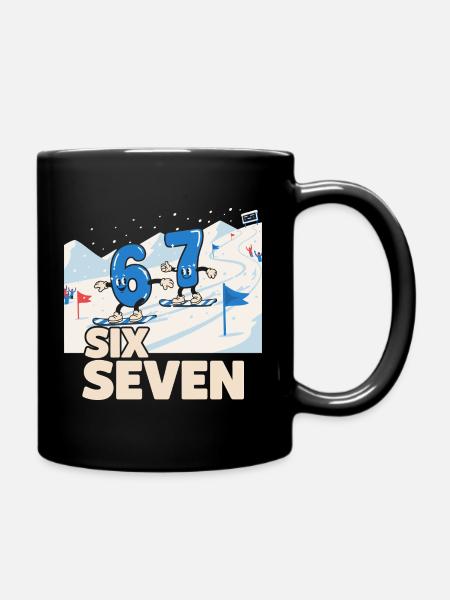 67 Snowboarding Six Seven Meme - Tasse einfarbig - Schwarz